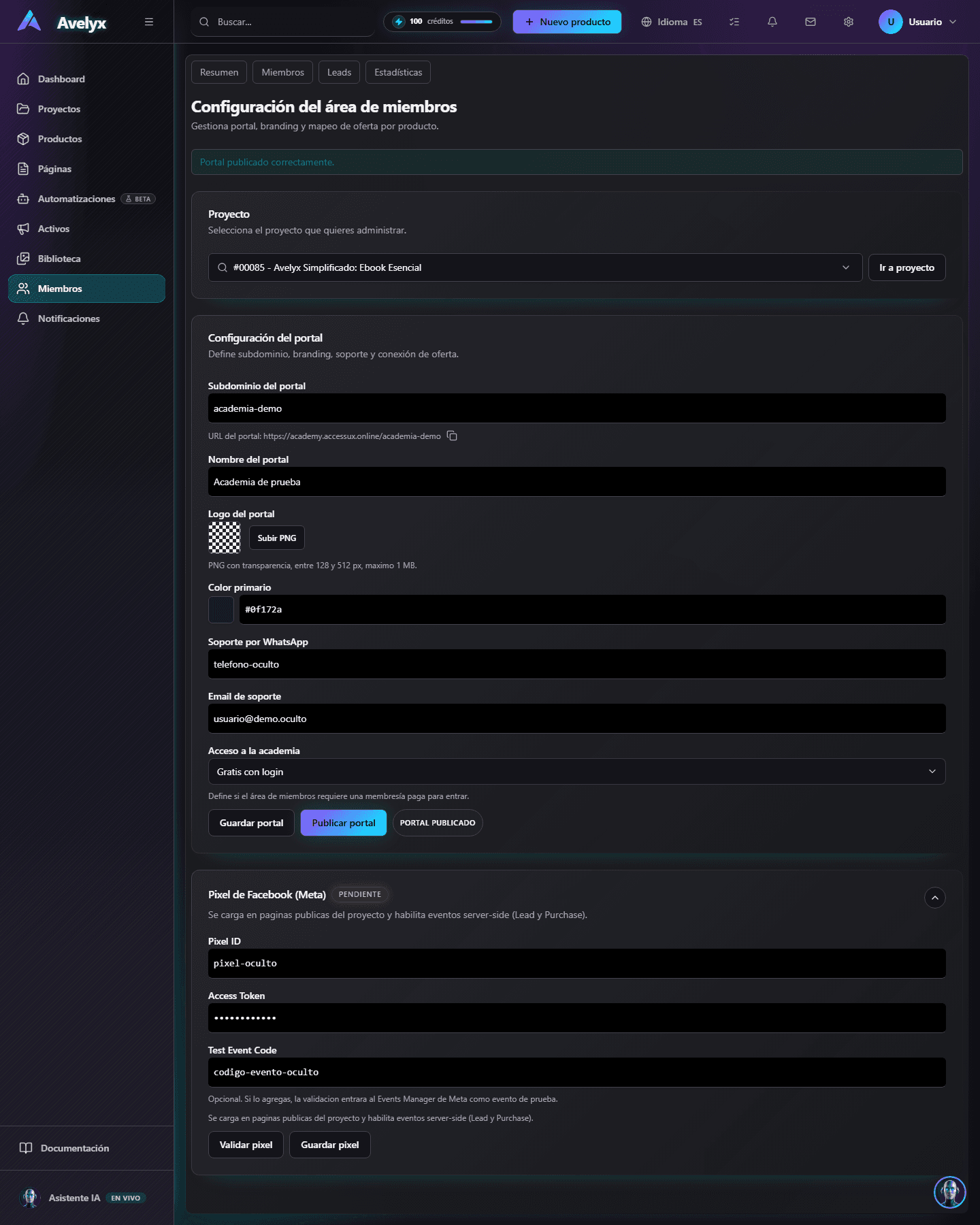 Ejemplo de configuración DNS con un registro CNAME.